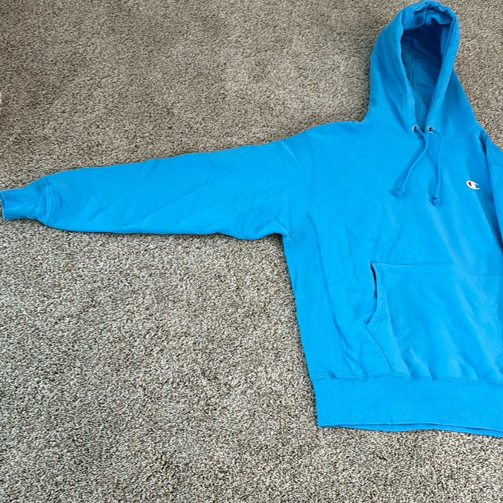Champion light blue hooded sweatshirt - Picture 2 of 3